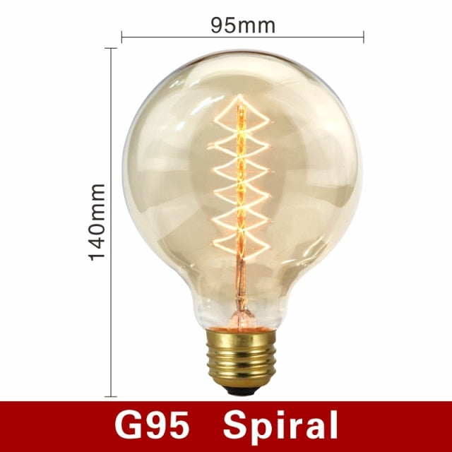 Vintage Edison Bulb - G95 / Spiral - Made of Stars