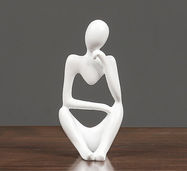 The Thinker Abstract Figurine - White / B - Made of Stars
