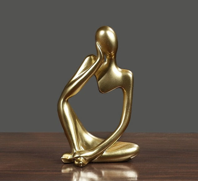 The Thinker Abstract Figurine - Golden / A - Made of Stars