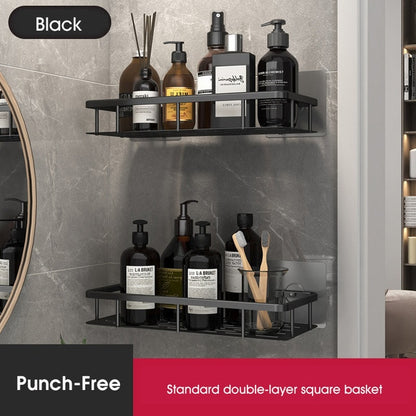 Punch-free Bathroom Shelves - Black two(standard) - Made of Stars