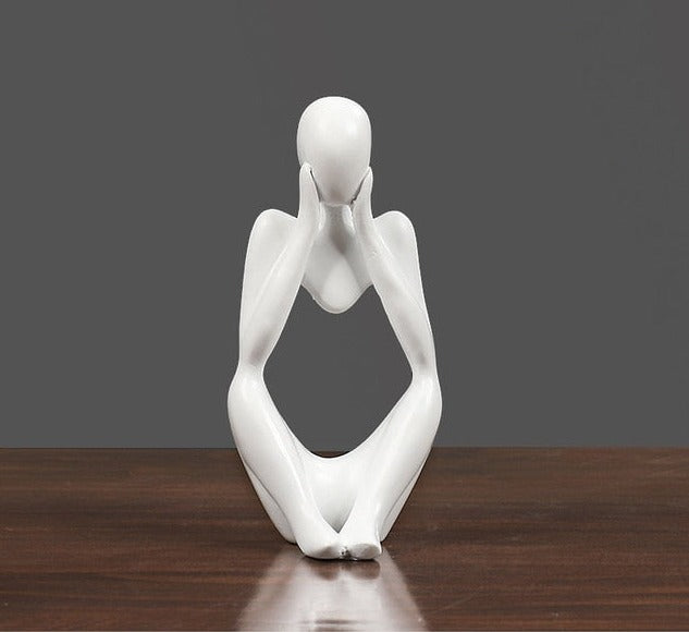 The Thinker Abstract Figurine - White / C - Made of Stars