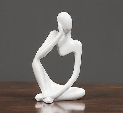 The Thinker Abstract Figurine - White / A - Made of Stars