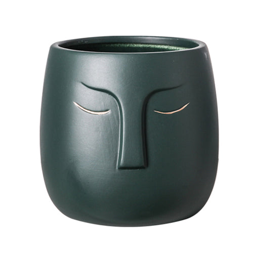 Poly Face Vase - Dark green - Made of Stars
