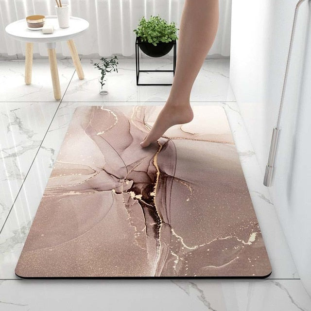 Marble Bathroom Rugs - Oasis Brown Marble / XXS - Made of Stars
