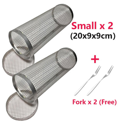 Stainless Steel Grilling Basket - Small Basket x2 - Made of Stars