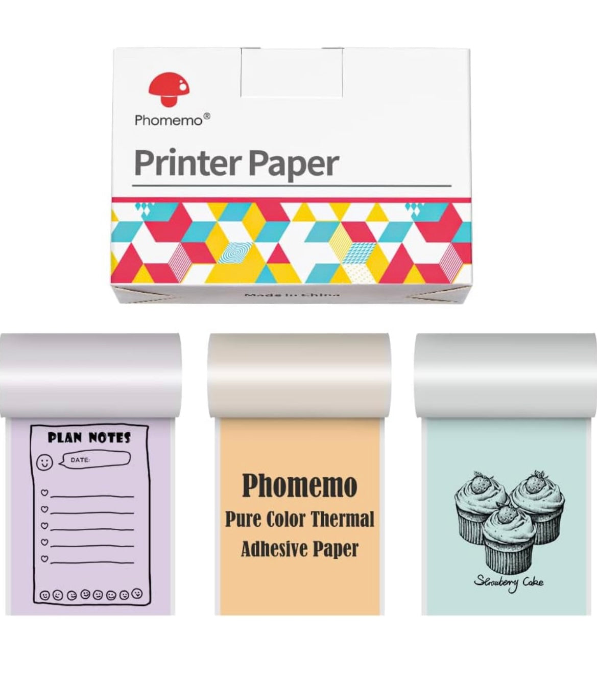 Mini Printer - 3 Pcs Colored Thermal Paper Roll - Made of Stars