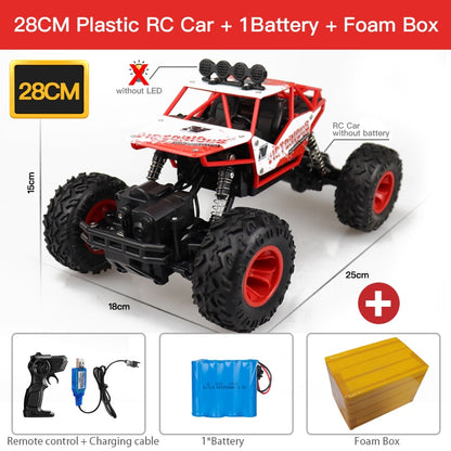ZWN TurboTracer Series - 4WD RC Car with LED Lights - Red Plastic / 11 inches / 1 battery - Made of Stars