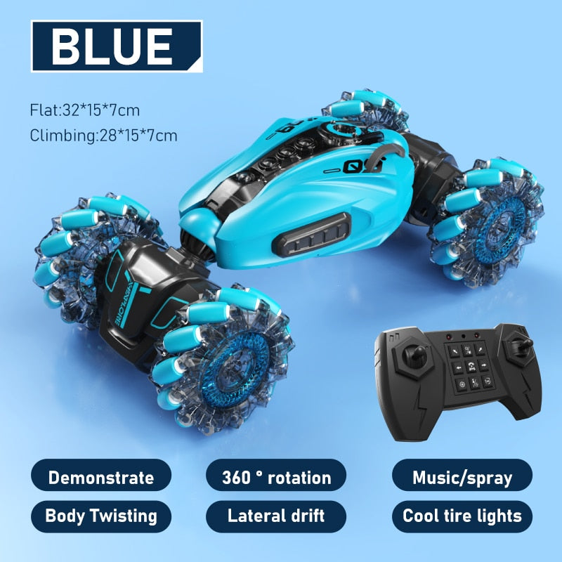 MistRider TurboTwist - 360° 4WD Remote Control Stunt Car - Blue / Remote control only - Made of Stars