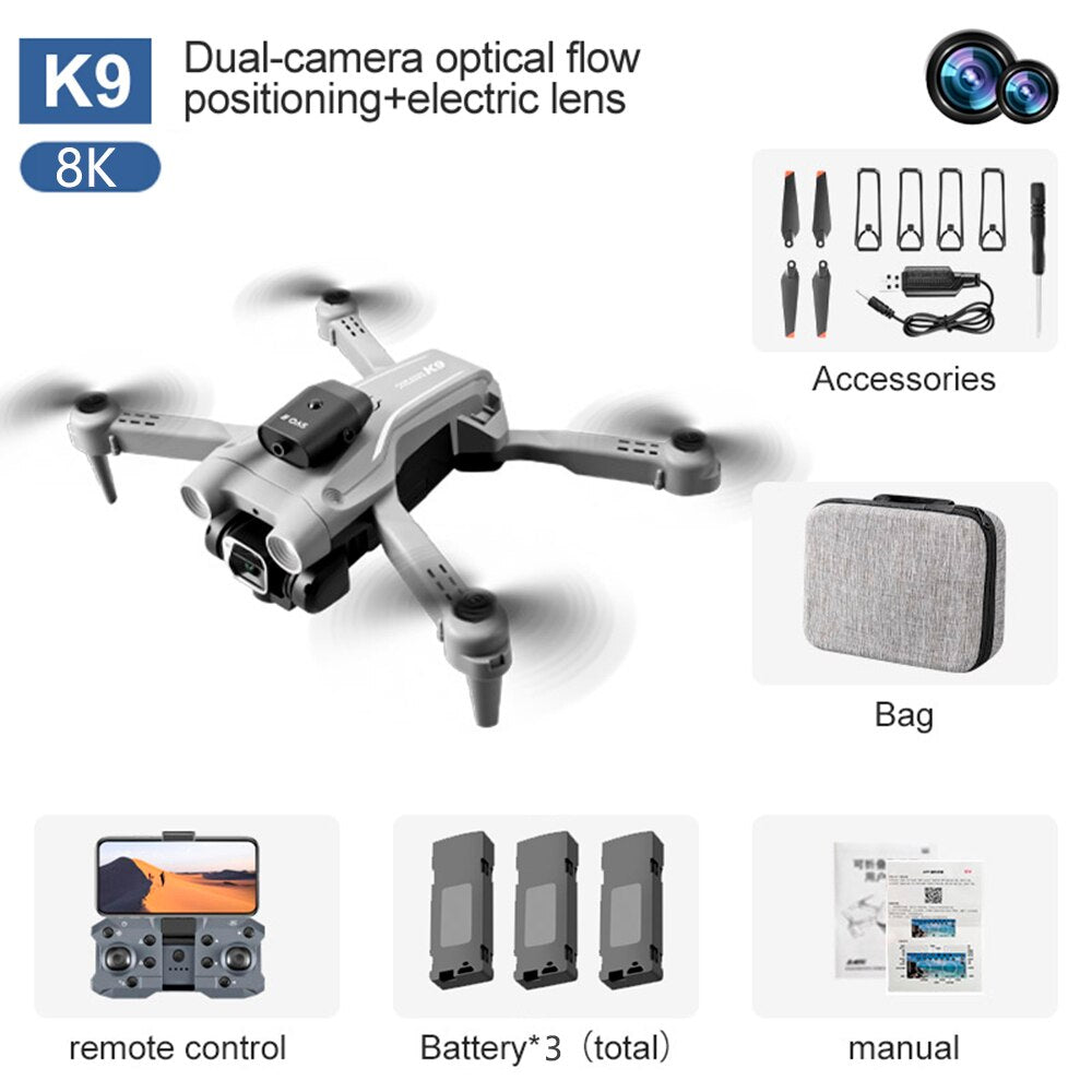 K9 Pro RC - Drone Professional 8K HD Camera - Gray - Made of Stars