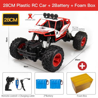 ZWN TurboTracer Series - 4WD RC Car with LED Lights - Red Plastic / 11 inches / 2 batteries - Made of Stars