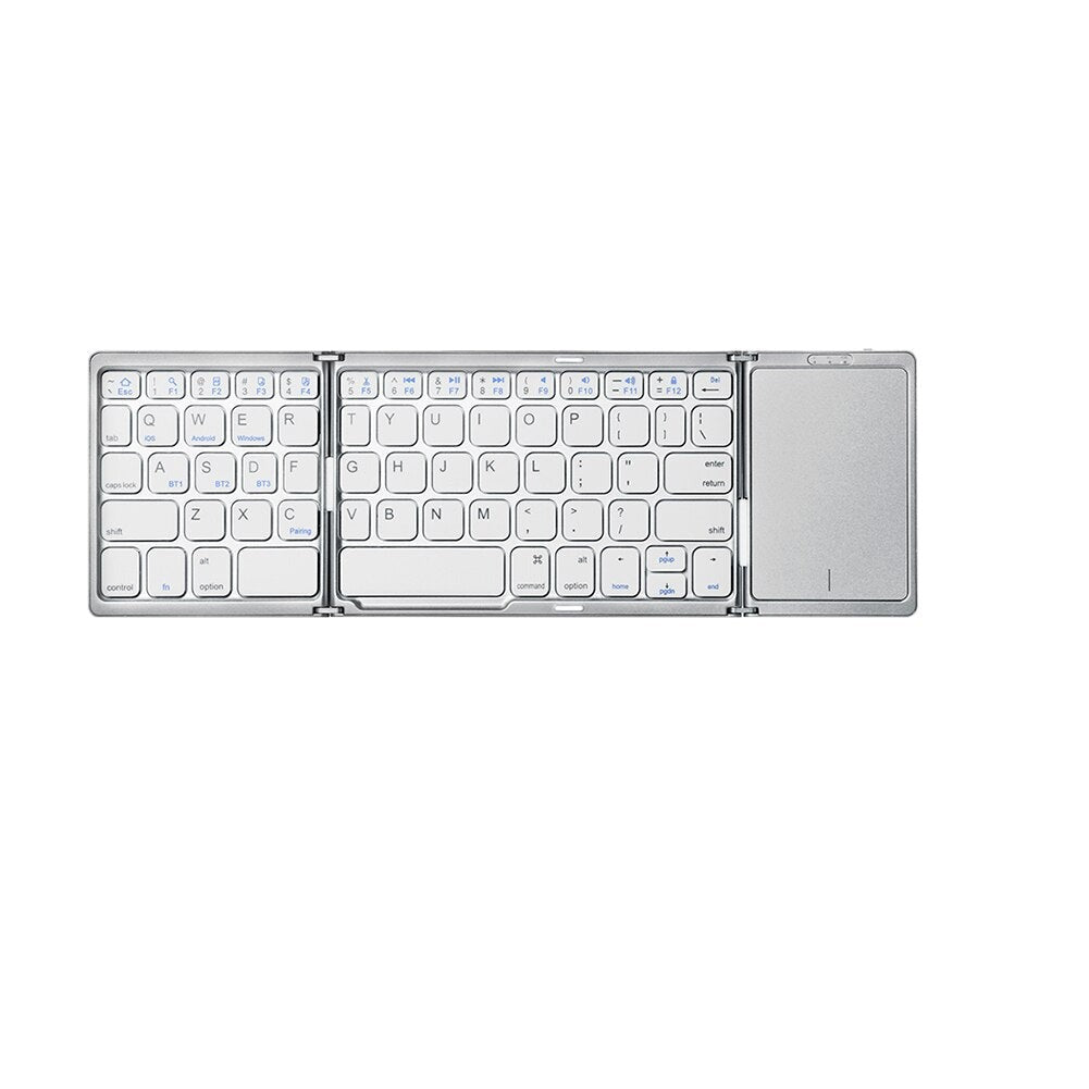 Mini Folding Keyboard With Touchpad - Silver - Made of Stars
