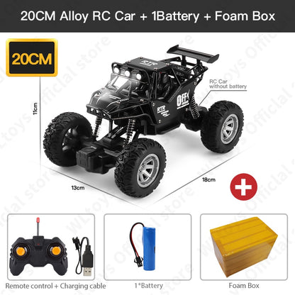 ZWN TurboTracer Series - 4WD RC Car with LED Lights - Black Alloy / 8 inches / 1 battery - Made of Stars