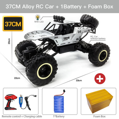 ZWN TurboTracer Series - 4WD RC Car with LED Lights - Silver Alloy / 15 inches / 1 battery - Made of Stars