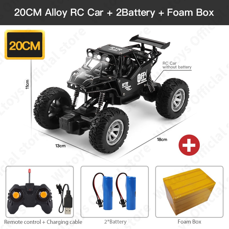 ZWN TurboTracer Series - 4WD RC Car with LED Lights - Black Alloy / 8 inches / 2 batteries - Made of Stars