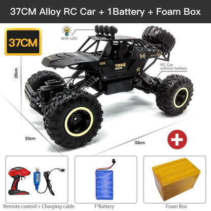 ZWN TurboTracer Series - 4WD RC Car with LED Lights - Black Alloy / 15 inches / 1 battery - Made of Stars