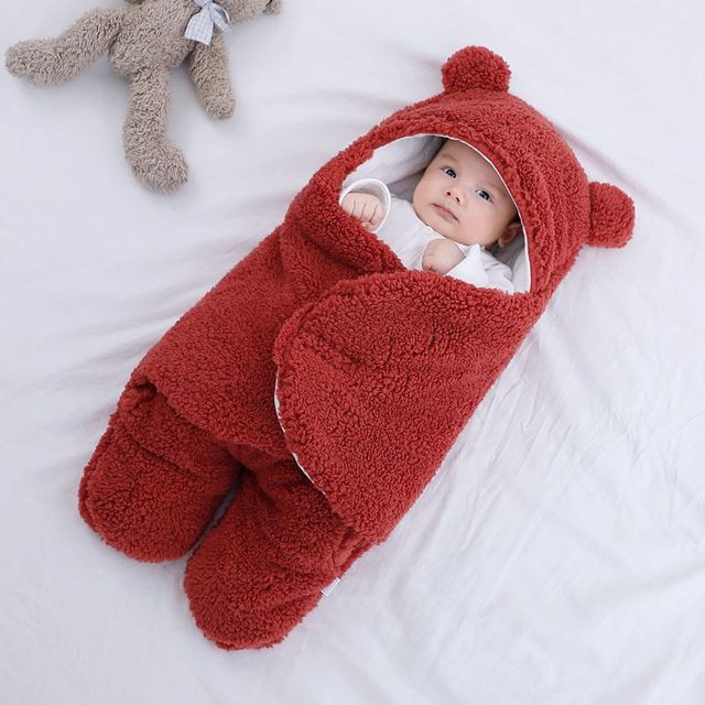 Baby Sleeping Bag - Red bear ears / 3M 40X62CM - Made of Stars