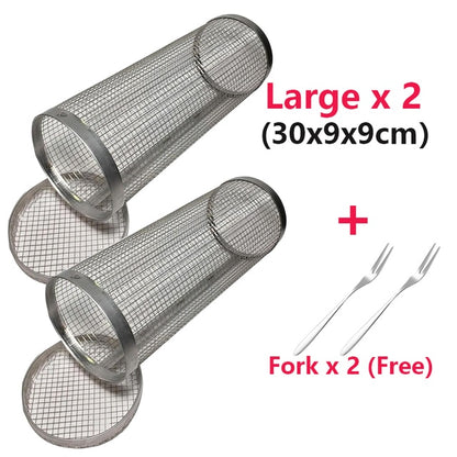 Stainless Steel Grilling Basket - Large Basket x2 - Made of Stars
