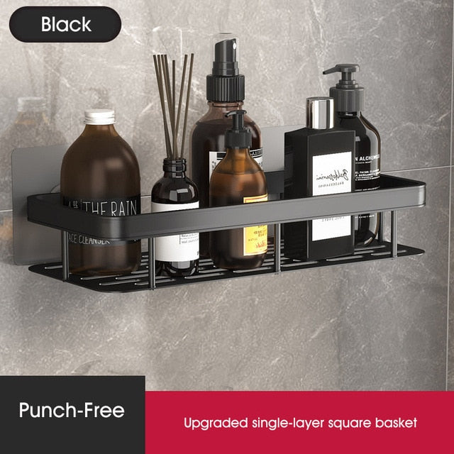 Punch-free Bathroom Shelves - Black one(upgraded) - Made of Stars