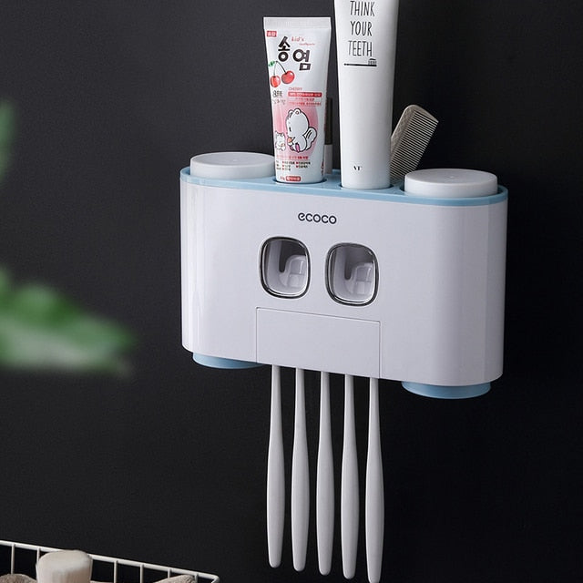 Magnetic Storage Rack - Double toothpaste dispenser / Blue - Made of Stars