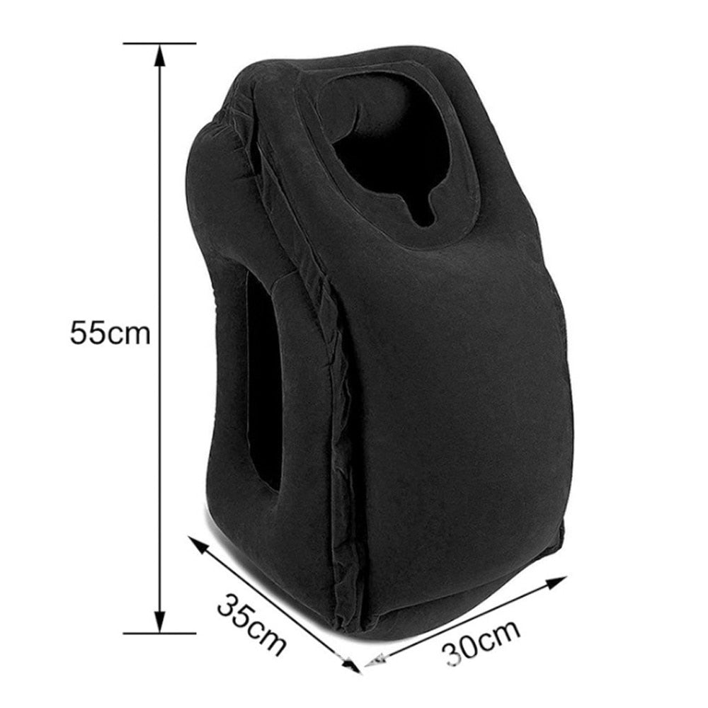 Anti-static Inflatable Travel Pillow - Black - Made of Stars