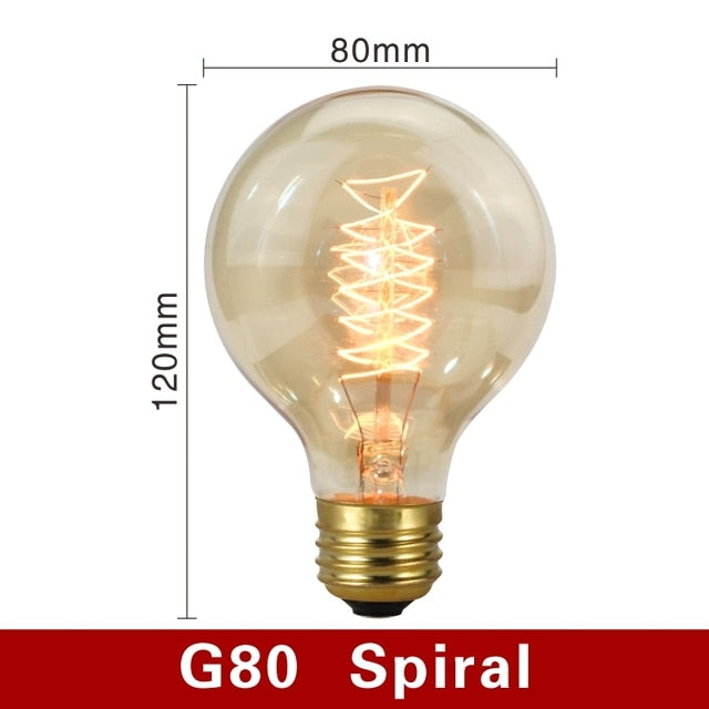 Vintage Edison Bulb - G80 / Spiral - Made of Stars