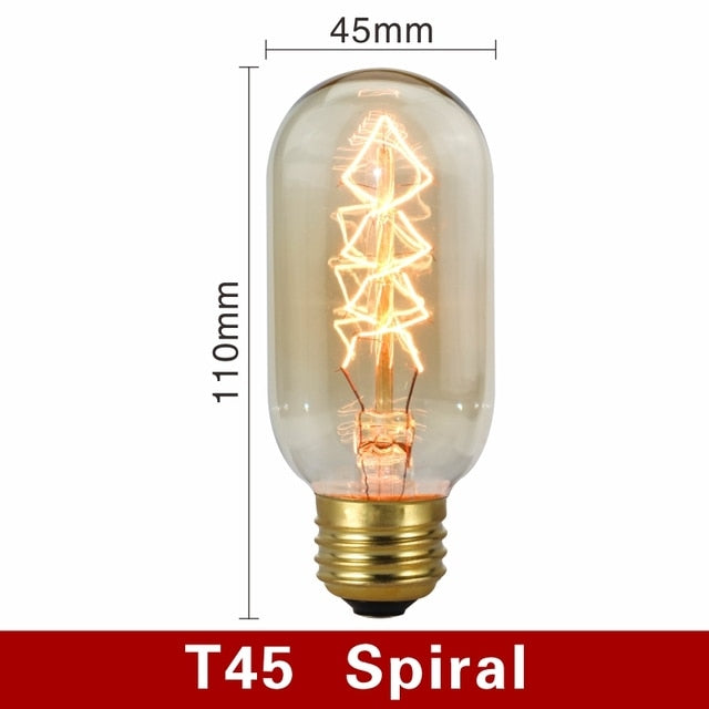 Vintage Edison Bulb - T45 / Spiral - Made of Stars