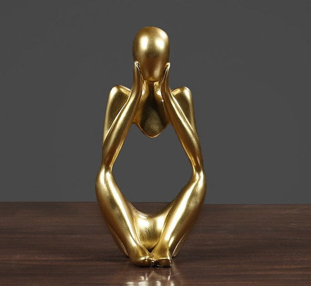 The Thinker Abstract Figurine - Golden / C - Made of Stars