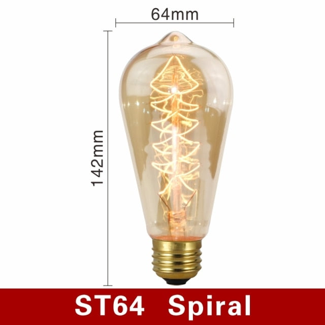 Vintage Edison Bulb - ST64 / Spiral - Made of Stars